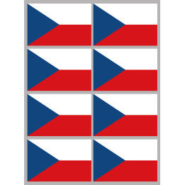Drapeau République tchèque (8 fois 9.5x6.3cm) - Sticker/autocollant