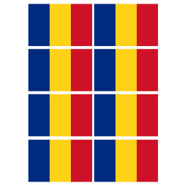 Drapeau Roumanie (8 fois 9.5x6.3cm) - Sticker/autocollant