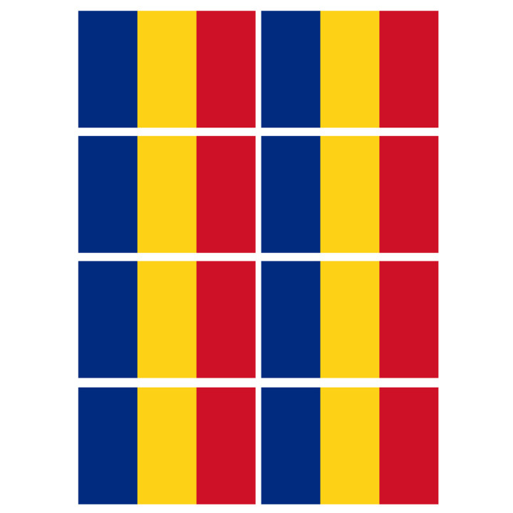 Drapeau Roumanie (8 fois 9.5x6.3cm) - Sticker/autocollant