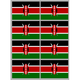 Drapeau Kenya (8 fois 9.5x6.3cm) - Sticker/autocollant