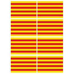Drapeau Catalan - 8fois 9.5x6.3cm - Sticker/autocollant