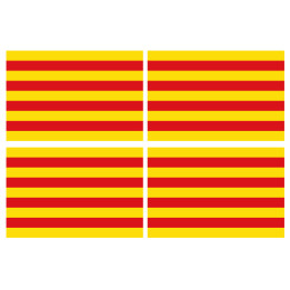 Drapeau Catalan - 4fois 9.5x6.3cm - Sticker/autocollant
