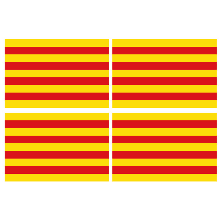Drapeau Catalan - 4fois 9.5x6.3cm - Sticker/autocollant