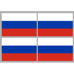 Drapeau Russie (4 fois 9.5x6.3cm) - Sticker/autocollant