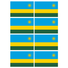 Drapeau Rwanda (8 fois 9.5x6.3cm) - Sticker/autocollant
