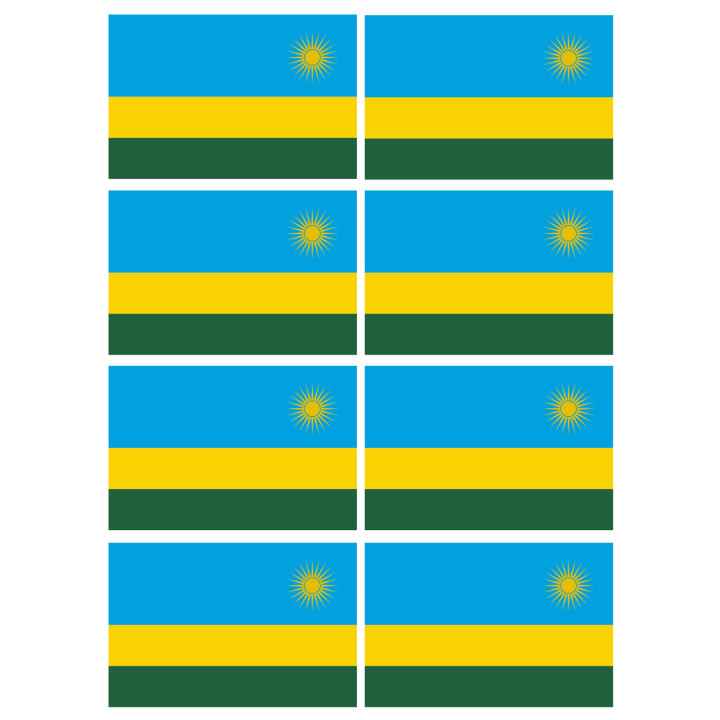 Drapeau Rwanda (8 fois 9.5x6.3cm) - Sticker/autocollant