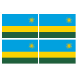 Drapeau Rwanda (4 fois 9.5x6.3cm) - Sticker/autocollant