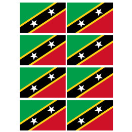 Drapeau Saint-Christophe-et-Niévès (8 fois 9.5x6.3cm) - Sticker/auto