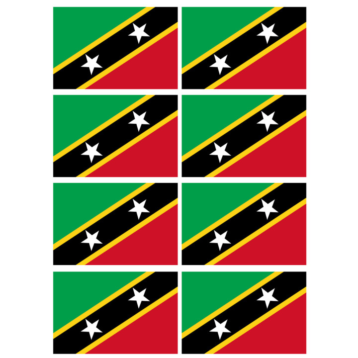 Drapeau Saint-Christophe-et-Niévès (8 fois 9.5x6.3cm) - Sticker/auto
