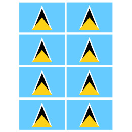 Drapeau Sainte-Lucie (8 fois 9.5x6.3cm) - Sticker/autocollant