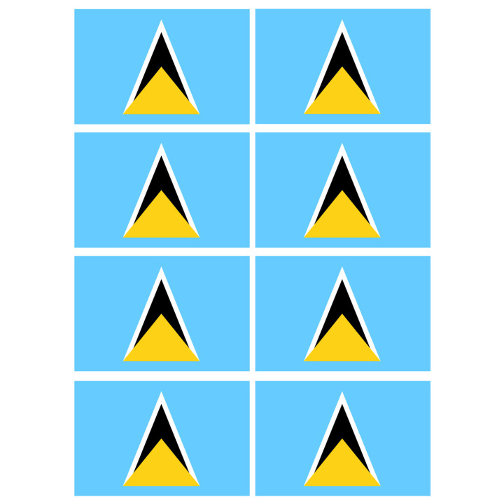 Drapeau Sainte-Lucie (8 fois 9.5x6.3cm) - Sticker/autocollant