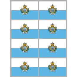 Drapeau Saint-Marin (8 fois 9.5x6.3cm) - Sticker/autocollant