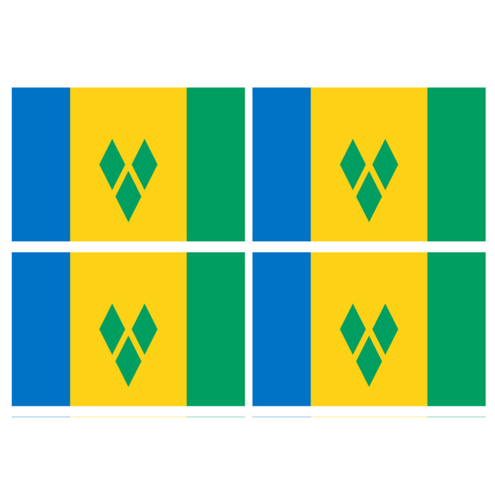 Saint-Vincent-et-les-Grenadines (4 fois 9.5x6.3cm) - Sticker/autocolla