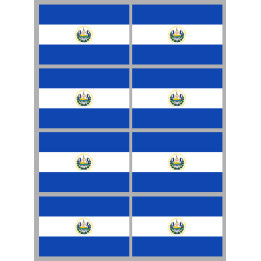 Drapeau Salvador (8 fois 9.5x6.3cm) - Sticker/autocollant
