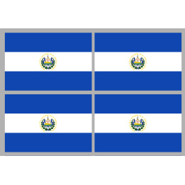 Drapeau Salvador (4 fois 9.5x6.3cm) - Sticker/autocollant