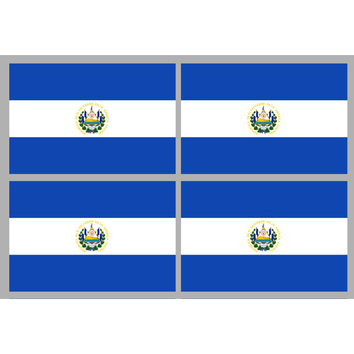 Drapeau Salvador (4 fois 9.5x6.3cm) - Sticker/autocollant