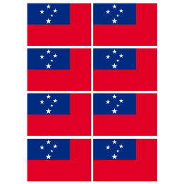 Drapeau Samoa (8 fois 9.5x6.3cm) - Sticker/autocollant