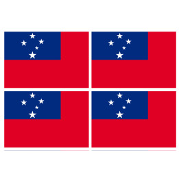 Drapeau Samoa (4 fois 9.5x6.3cm) - Sticker/autocollant