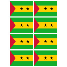 Drapeau Sao Tomé-et-Principe (8 fois 9.5x6.3cm) - Sticker/autocollant