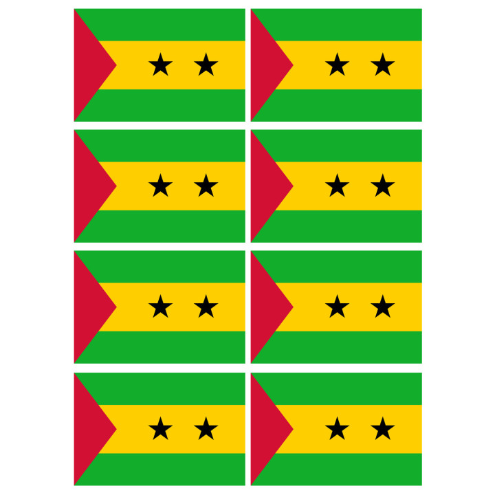 Drapeau Sao Tomé-et-Principe (8 fois 9.5x6.3cm) - Sticker/autocollant