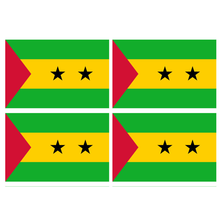 Drapeau Sao Tomé-et-Principe (4 fois 9.5x6.3cm) - Sticker/autocollant