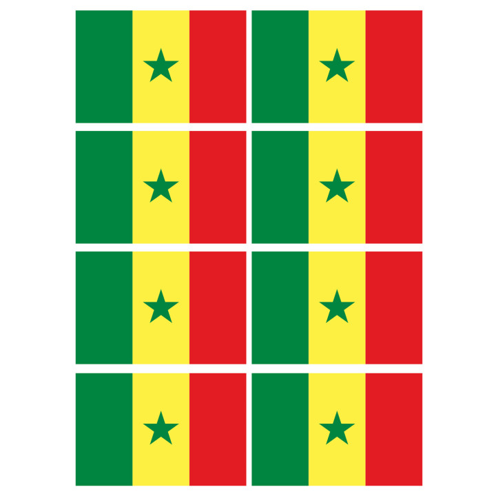 Drapeau Sénégal (8 fois 9.5x6.3cm) - Sticker/autocollant