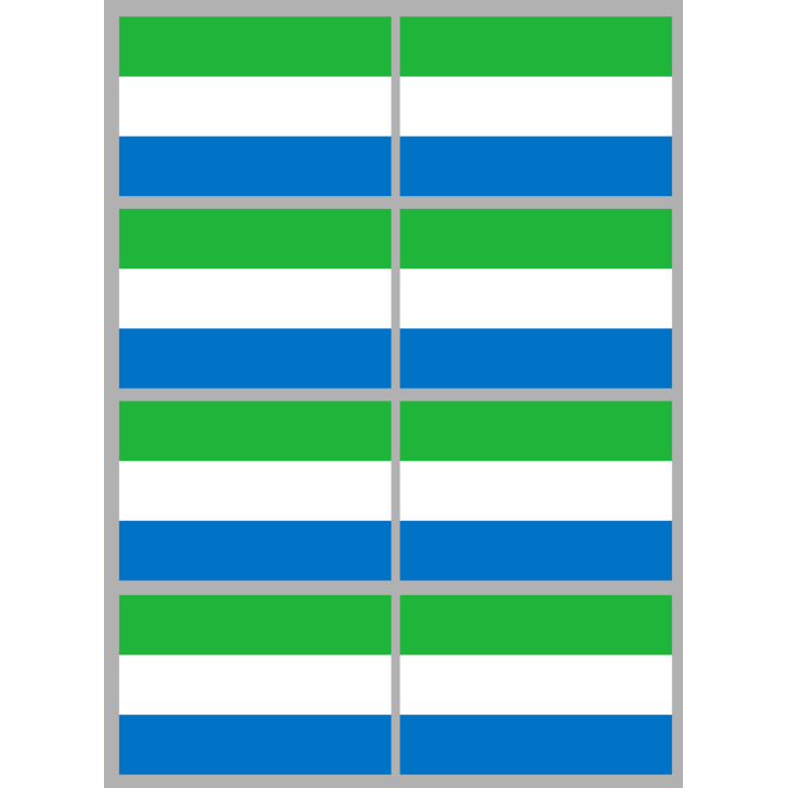 Drapeau Sierra Leone (8 stickers - 9.5 x 6.3 cm) - Sticker/autocollant