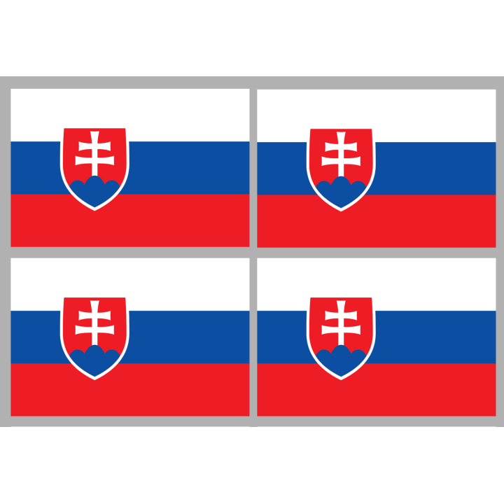 Drapeau Slovaquie (4 stickers - 9.5 x 6.3 cm) - Sticker/autocollant