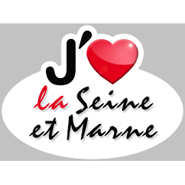 j'aime la Seine-et-Marne (5x3.7cm) - Sticker/autocollant