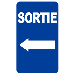 Sortie flèche vers gauche (10x6cm) - Sticker/autocollant
