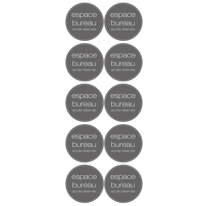 bureau rond (10 stickers de 5cm) - Sticker/autocollant
