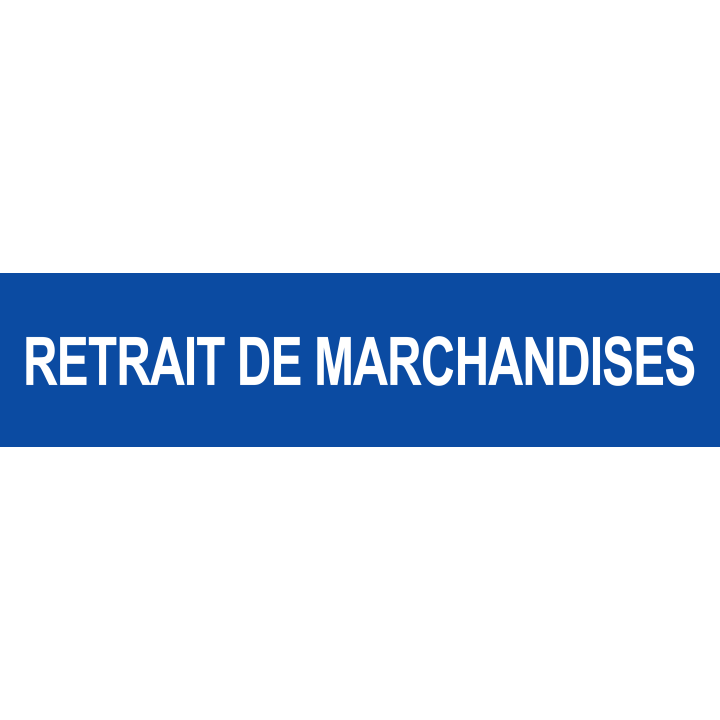 retrait de marchandises bleu (15x3.5cm) - Sticker/autocollant