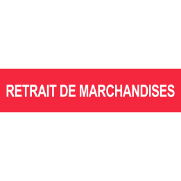 retrait de marchandises rouge (29x7cm) - Sticker/autocollant