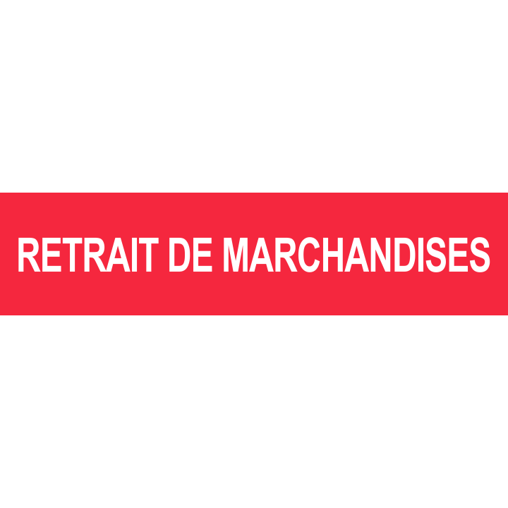 retrait de marchandises rouge (29x7cm) - Sticker/autocollant