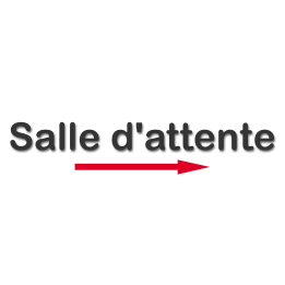 Salle d'attente direction droite D (20x5.5cm) - Sticker/autocollant
