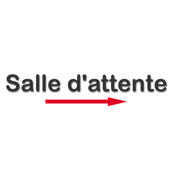 Salle d'attente direction droite D (20x5.5cm) - Sticker/autocollant