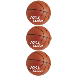 Ballons Basket-Ball (3stickers de 9cm) - Sticker/autocollant
