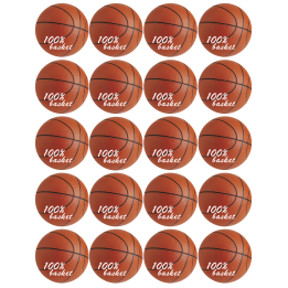 Ballons Basket-Ball (20stickers de 5cm) - Sticker/autocollant