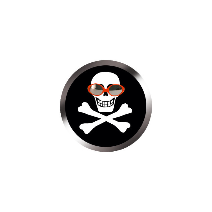 tête mort intello (5x5cm) - Sticker/autocollant