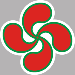 Croix Basque découpée (15cm) - Sticker/autocollant
