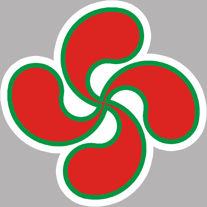 Croix Basque découpée (15cm) - Sticker/autocollant