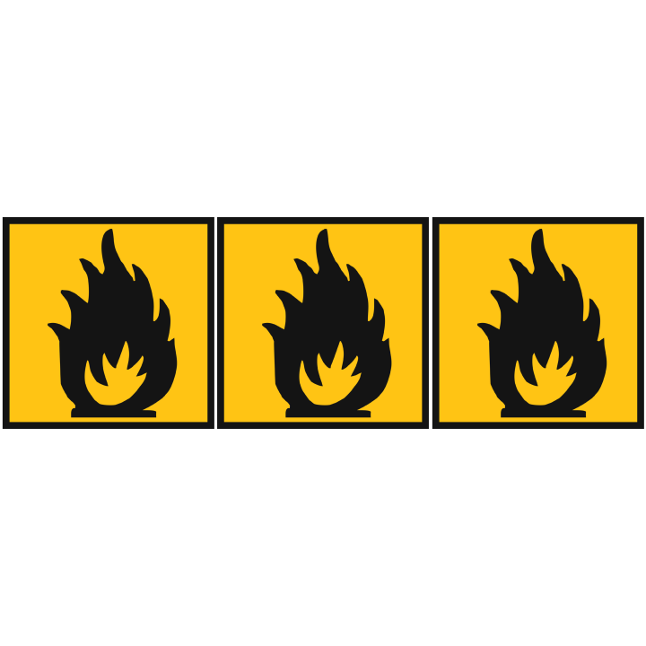 inflammable (3stickers 10x10cm) - Sticker/autocollant