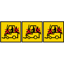 danger de transport en élévateur (3stickers 5x5cm) - Sticker/autocol