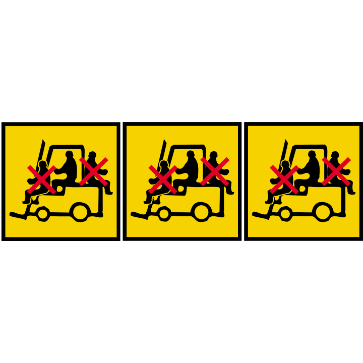 danger de transport en élévateur (3stickers 10x10cm) - Sticker/autoc