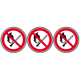 Flamme nue interdite (3fois 5cm) - Sticker/autocollant