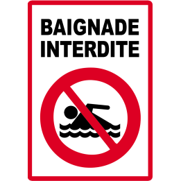baignade interdite balise (29x15cm) - Sticker/autocollant