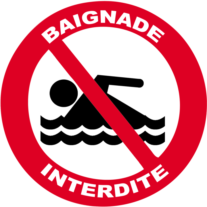 baignade interdite (10x10cm) - Sticker/autocollant