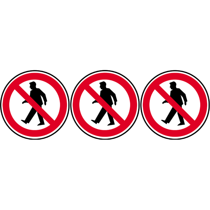 interdit aux piétons (3fois 10cm) - Sticker/autocollant