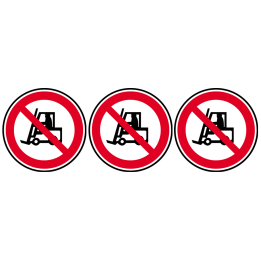 Interdit véhicule de manutention (3fois 5cm) - Sticker/autocollant