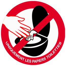 ne rien jeter hors papier toilettes dans les WC - 20cm - Sticker/autoc